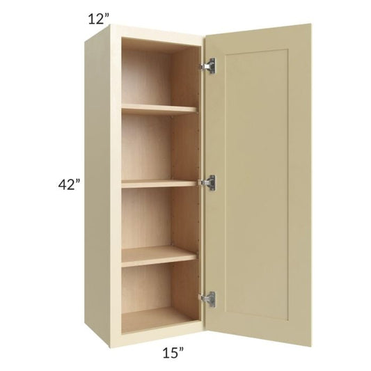 RTA Phoenix Cream Glaze 15" x 42" Wall Cabinet with 2 Decorative End Panels
