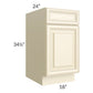 RTA Phoenix Cream Glaze 18" Base Cabinet with 1 Decorative End Panel