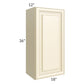 RTA Phoenix Cream Glaze 18" x 36" Wall Cabinet with 2 Decorative End Panels and Mullion Glass Door
