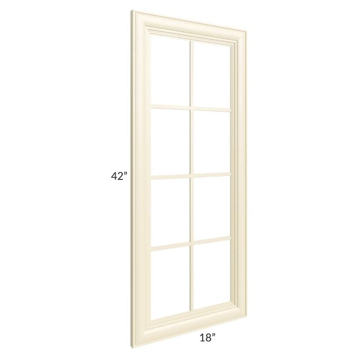 RTA Phoenix Cream Glaze 18" x 42" Mullion Glass Door Only
