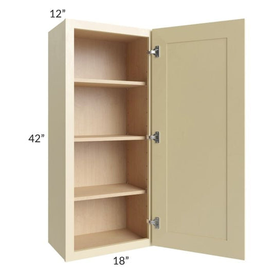 RTA Phoenix Cream Glaze 18" x 42" Wall Cabinet with 2 Decorative End Panels