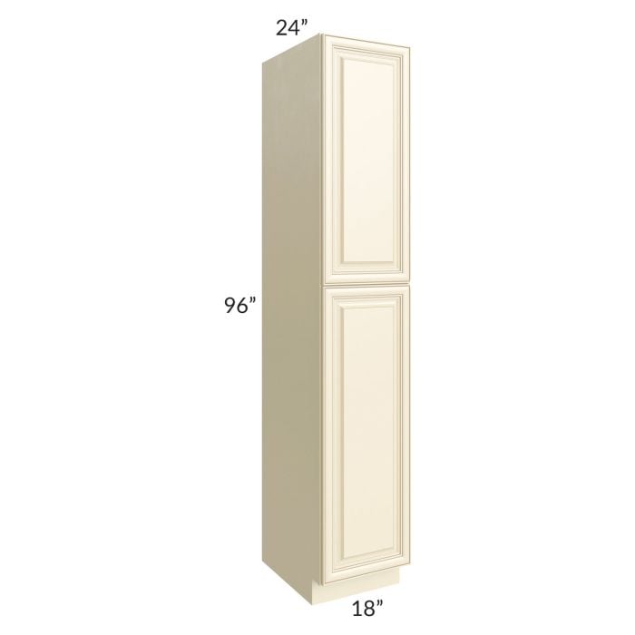 RTA Phoenix Cream Glaze 18" x 96" Wall Pantry with 1 Roll Out Tray
