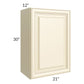 RTA Phoenix Cream Glaze 21" x 30" Wall Cabinet with 1 Decorative End Panel