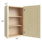 RTA Phoenix Cream Glaze 21" x 36" Wall Cabinet with 2 Decorative End Panels and Mullion Glass Door