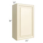 RTA Phoenix Cream Glaze 21" x 36" Wall Cabinet with Mullion Glass Door