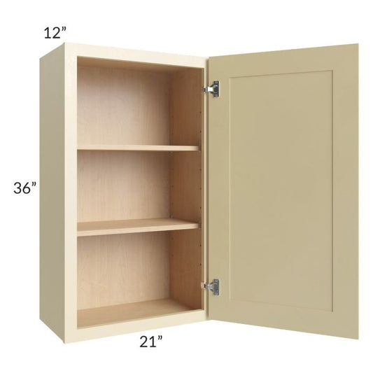 RTA Phoenix Cream Glaze 21" x 36" Wall Cabinet with Mullion Glass Door