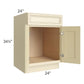 RTA Phoenix Cream Glaze 24" Sink Base Cabinet with 1 Decorative End Panel