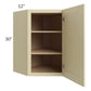 RTA Phoenix Cream Glaze 24" x 30" Wall Diagonal Corner Cabinet with 1 Decorative End Panel and Mullion Glass Door