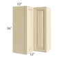 RTA Phoenix Cream Glaze 24" x 36" Easy Reach Corner Wall Cabinet with 1 Decorative End Panel