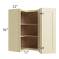RTA Phoenix Cream Glaze 24" x 36" Easy Reach Corner Wall Cabinet with 1 Decorative End Panel