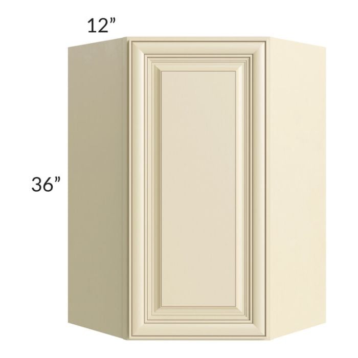 RTA Phoenix Cream Glaze 24" x 36" Wall Diagonal Corner Cabinet