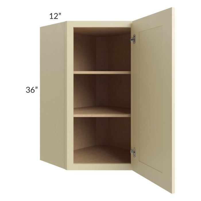 RTA Phoenix Cream Glaze 24" x 36" Wall Diagonal Corner Cabinet with 1 Decorative End Panel