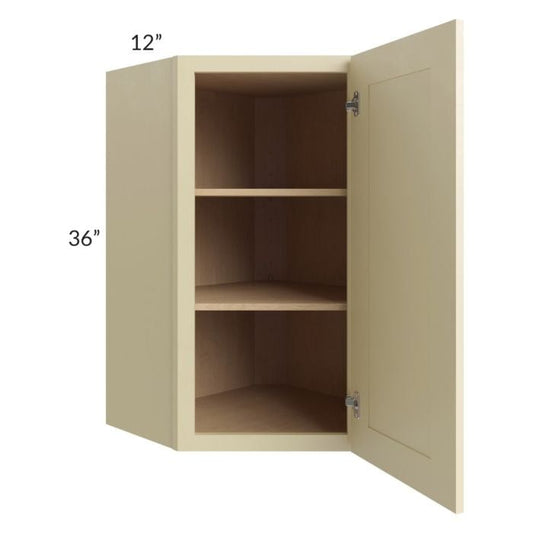 RTA Phoenix Cream Glaze 24" x 36" Wall Diagonal Corner Cabinet with 1 Decorative End Panel