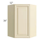 RTA Phoenix Cream Glaze 24" x 36" Wall Diagonal Corner Cabinet with 2 Decorative End Panels