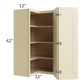 RTA Phoenix Cream Glaze 24" x 42" Easy Reach Corner Wall Cabinet with 2 Decorative End Panels