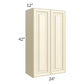 RTA Phoenix Cream Glaze 24" x 42" Wall Cabinet with Mullion Glass Door