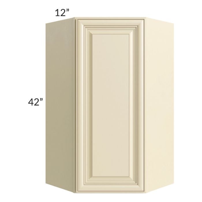 RTA Phoenix Cream Glaze 24" x 42" Wall Diagonal Corner Cabinet