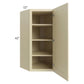 RTA Phoenix Cream Glaze 24" x 42" Wall Diagonal Corner Cabinet with 2 Decorative End Panels