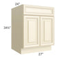 RTA Phoenix Cream Glaze 27" Base Cabinet with 1 Decorative End Panel