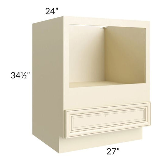 RTA Phoenix Cream Glaze 27" Microwave Base Cabinet with 1 Decorative End Panel