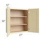 RTA Phoenix Cream Glaze 27" x 30" Wall Cabinet with 2 Decorative End Panels