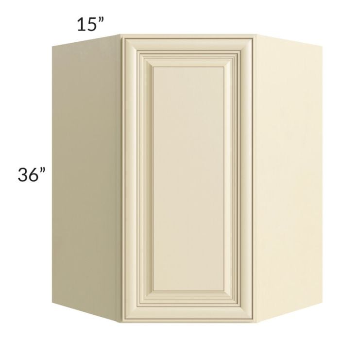 RTA Phoenix Cream Glaze 27" x 36" Wall Diagonal Corner Cabinet