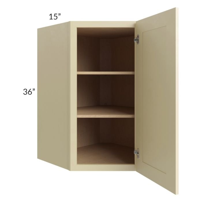 RTA Phoenix Cream Glaze 27" x 36" Wall Diagonal Corner Cabinet