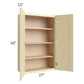 RTA Phoenix Cream Glaze 27" x 42" Wall Cabinet with 2 Decorative End Panels
