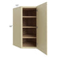RTA Phoenix Cream Glaze 27" x 42" Wall Diagonal Corner Cabinet with Mullion Glass Door