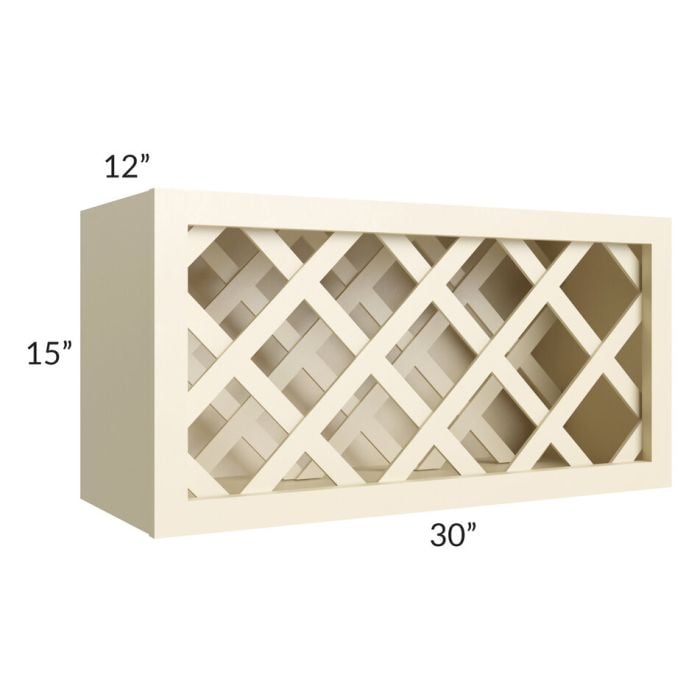 RTA Phoenix Cream Glaze 30" x 15" Wine Rack Cabinet