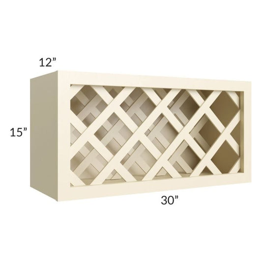 RTA Phoenix Cream Glaze 30" x 15" Wine Rack Cabinet