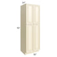 RTA Phoenix Cream Glaze 30" x 90" Wall Pantry with 1 Decorative End Panel and 3 Roll Out Trays