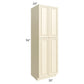 RTA Phoenix Cream Glaze 30" x 96" Wall Pantry with 1 Decorative End Panel and 1 Roll Out Tray