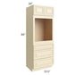 RTA Phoenix Cream Glaze 31.5" x 84" Oven Cabinet with 1 Decorative End Panel