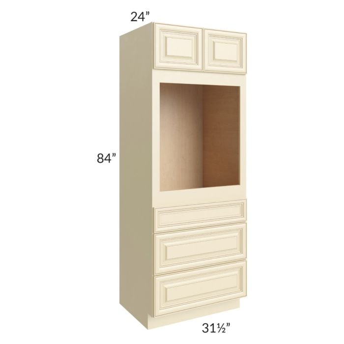 RTA Phoenix Cream Glaze 31.5" x 84" Oven Cabinet with 1 Decorative End Panel