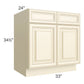 RTA Phoenix Cream Glaze 33" Base Cabinet with 1 Decorative End Panel