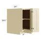 RTA Phoenix Cream Glaze 33" Corner Base Cabinet (Trays sold separately for a Lazy Susan application) with 1 Decorative End Panel