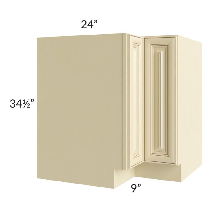 RTA Phoenix Cream Glaze 33" Corner Base Cabinet (Trays sold separately for a Lazy Susan application) with Lazy Susan Trays