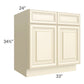 RTA Phoenix Cream Glaze 33" Sink Base Cabinet