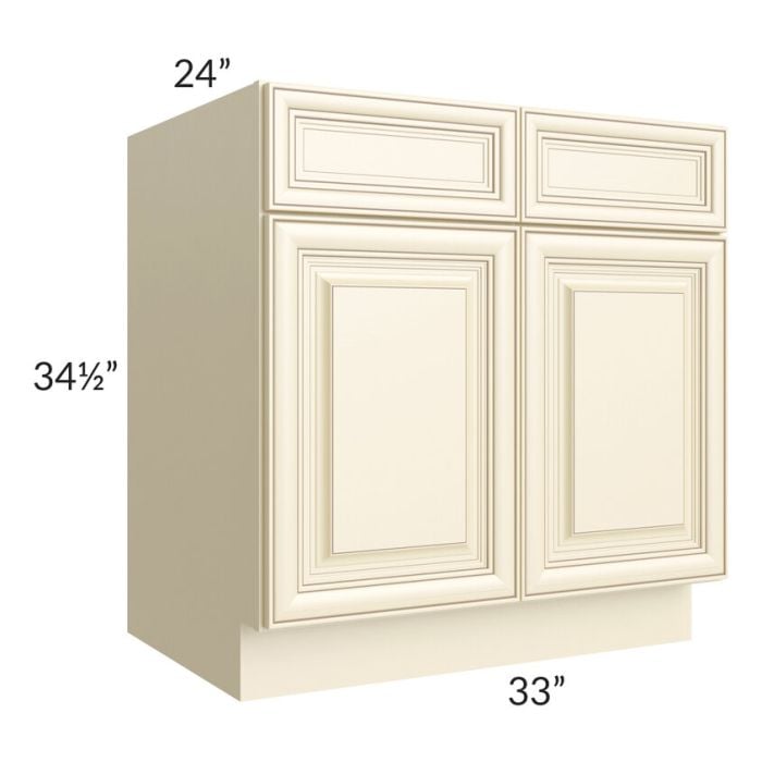 RTA Phoenix Cream Glaze 33" Sink Base Cabinet