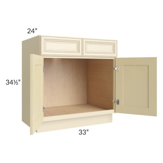 RTA Phoenix Cream Glaze 33" Sink Base Cabinet