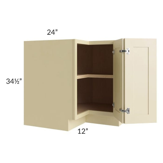 RTA Phoenix Cream Glaze 36" Corner Base Cabinet (Trays sold separately for a Lazy Susan application) with 1 Decorative End Panel
