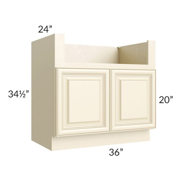 RTA Phoenix Cream Glaze 36" Farm Sink Base Cabinet
