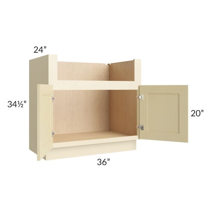 RTA Phoenix Cream Glaze 36" Farm Sink Base Cabinet