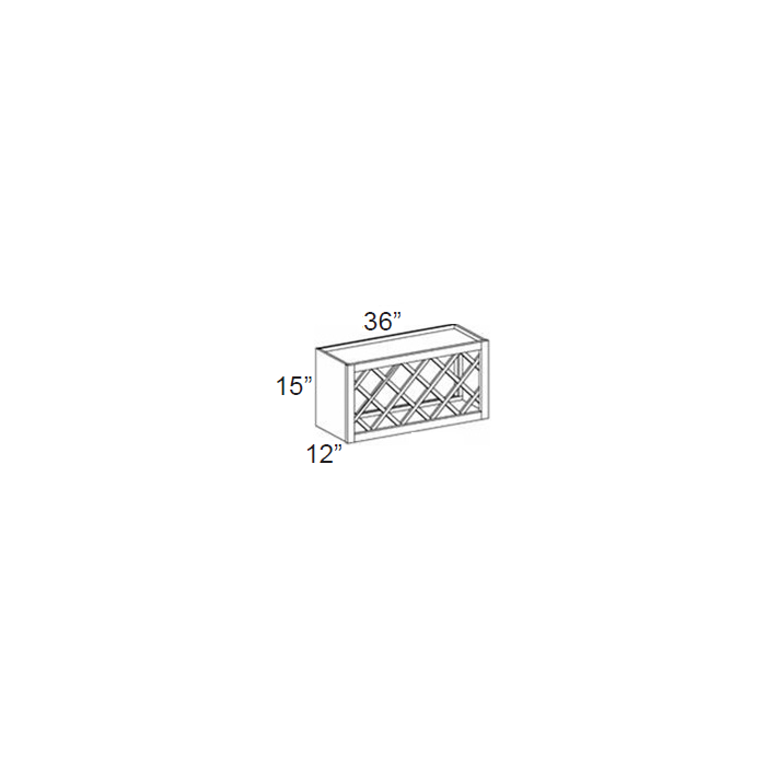 RTA Phoenix Cream Glaze 36" x 15" Wine Rack Cabinet
