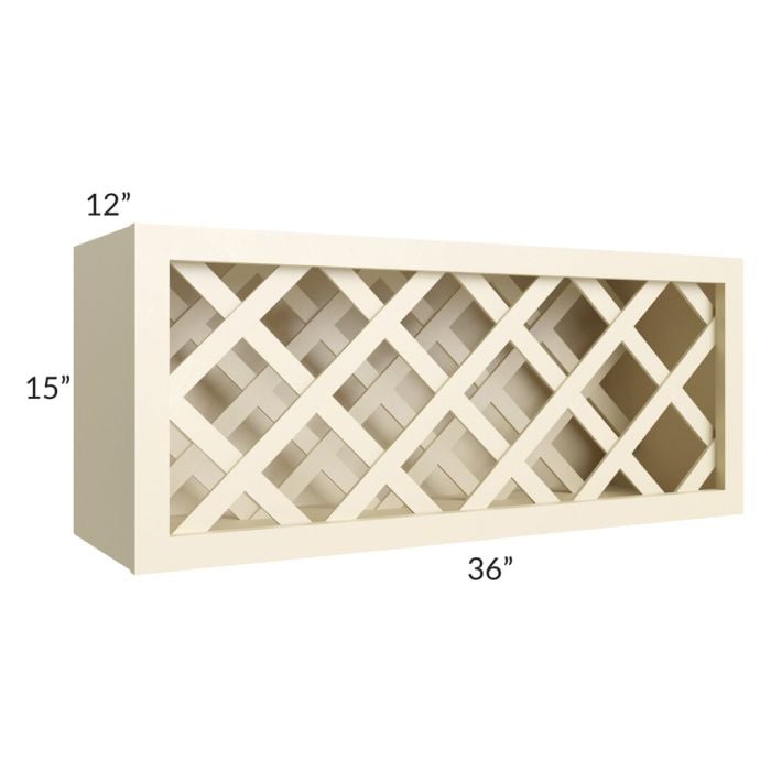 RTA Phoenix Cream Glaze 36" x 15" Wine Rack Cabinet