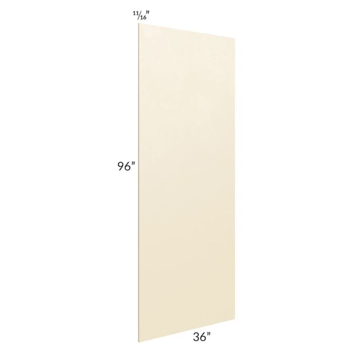 RTA Phoenix Cream Glaze 36" x 96" x 3/4" Finished Panel with Scribe Molding