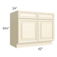 RTA Phoenix Cream Glaze 42" Base Cabinet with 1 Decorative End Panel