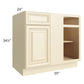 RTA Phoenix Cream Glaze 42" Blind Base Cabinet with 1 Decorative End Panel