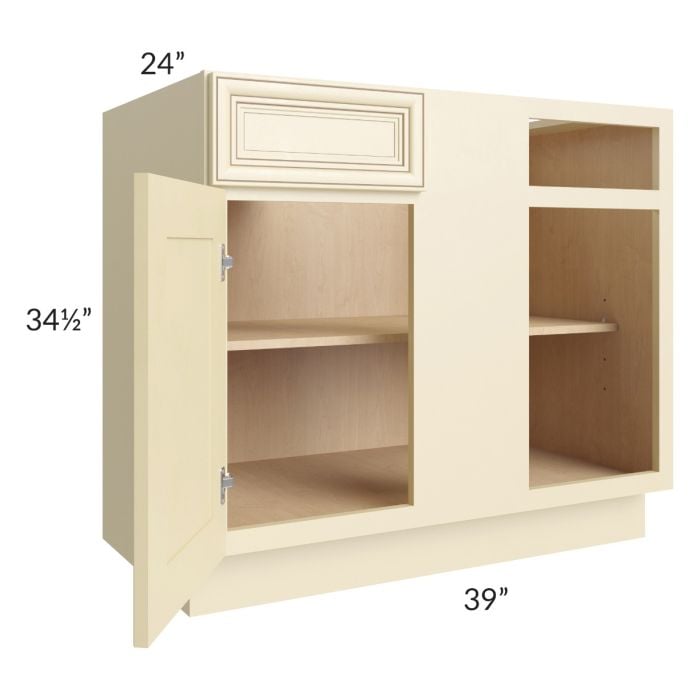 RTA Phoenix Cream Glaze 42" Blind Base Cabinet